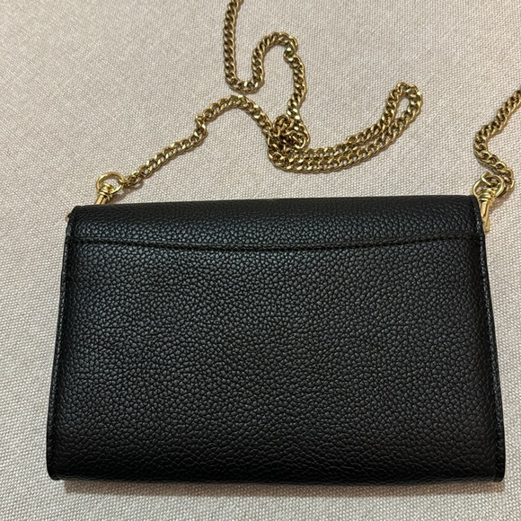 New WOT Calvin Klein Clutch/Crossbody Purse-Black Faux Leather-Chain Strap - Picture 4 of 16